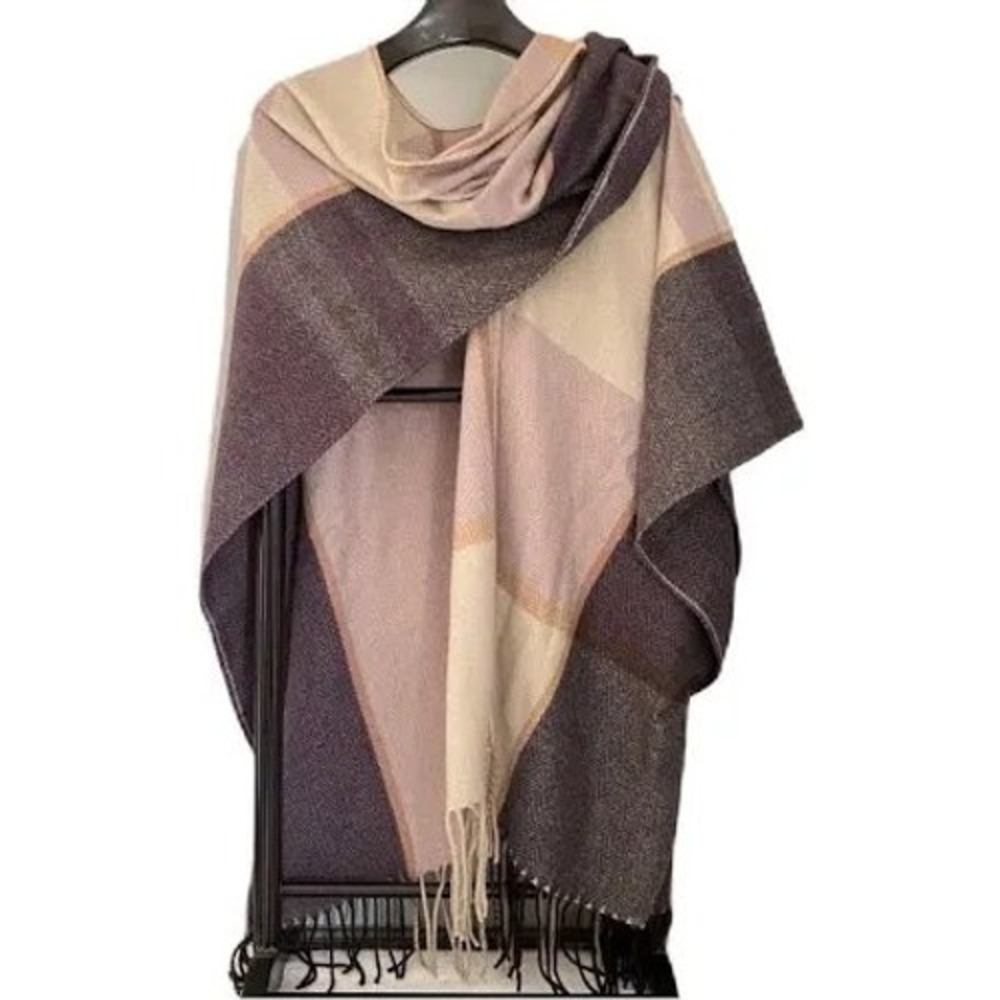 Woolrich Poncho Women OS Multicolor Like New Geometric Fringe Woven Wrap Cape